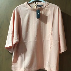 CCI and CO Peach Drape Mock Neck Blouse
